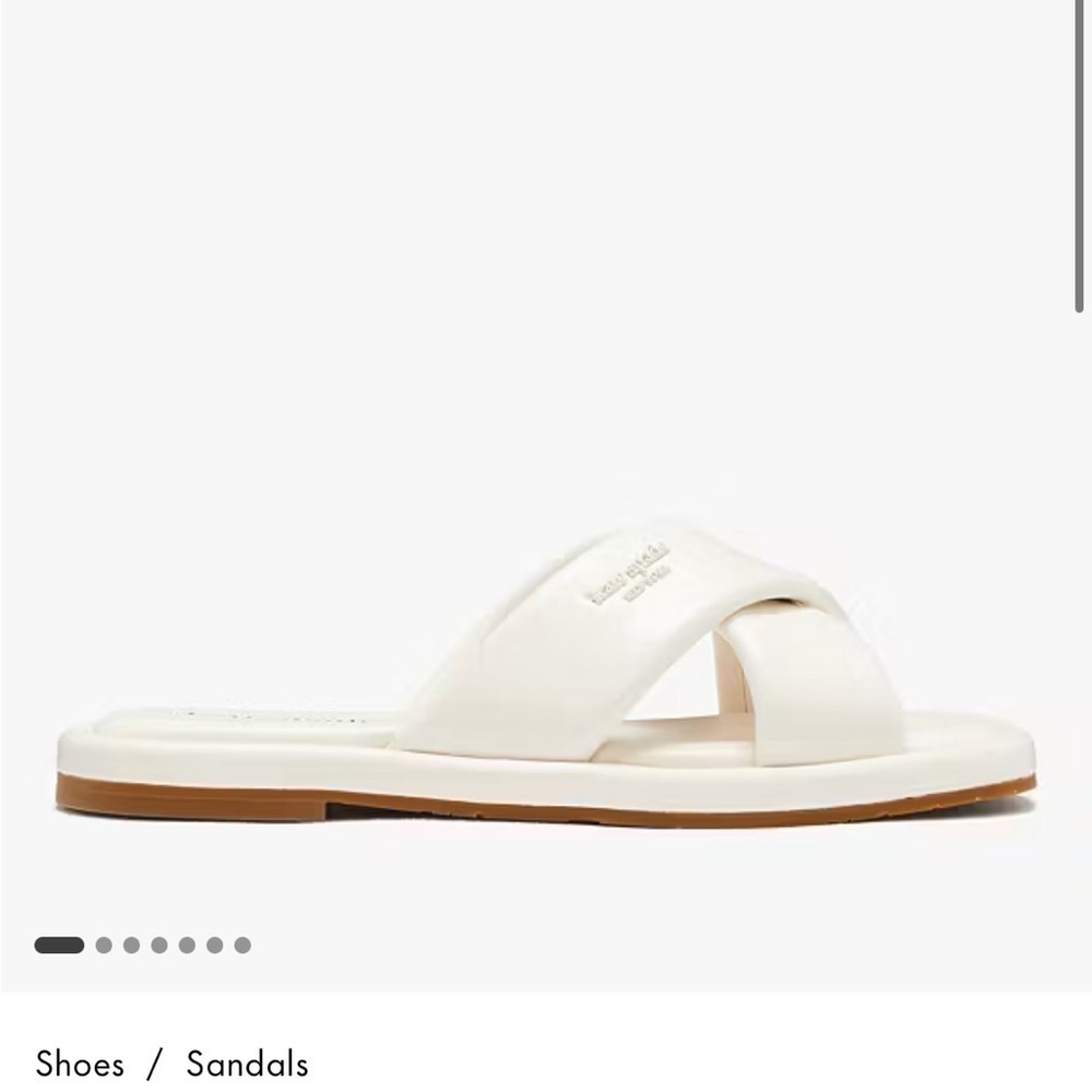kate spade White Crisscross Slide Sandals